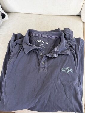 Orvis Navy Blue Polo long sleeve